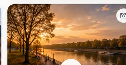 Seineufer bei Sonnenuntergang